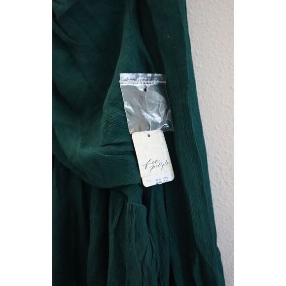 Free People OB1388568 Women's Sz S Garden Gem Green Daia Ruched Peplum Top - Picture 3 of 9